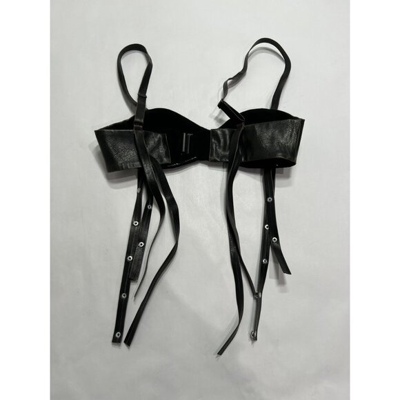 Cultnaked Faux Leather Bra Top in Burnt - Picture 3 of 4